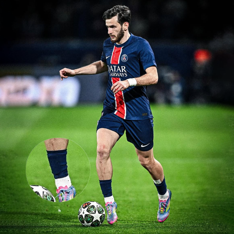 Avis Game Changer, Mini protège-tibias et chaussettes antidérapantes portées par les professionnels, comme Khvicha Kvaratskhelia